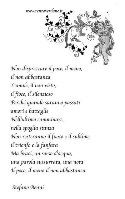 Poesia Non Disprezzare Il Poco Di Stefano Benni Parole Citazioni Poesie D Amore