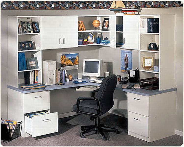 futuristic small home office organization ideas with storage solutions