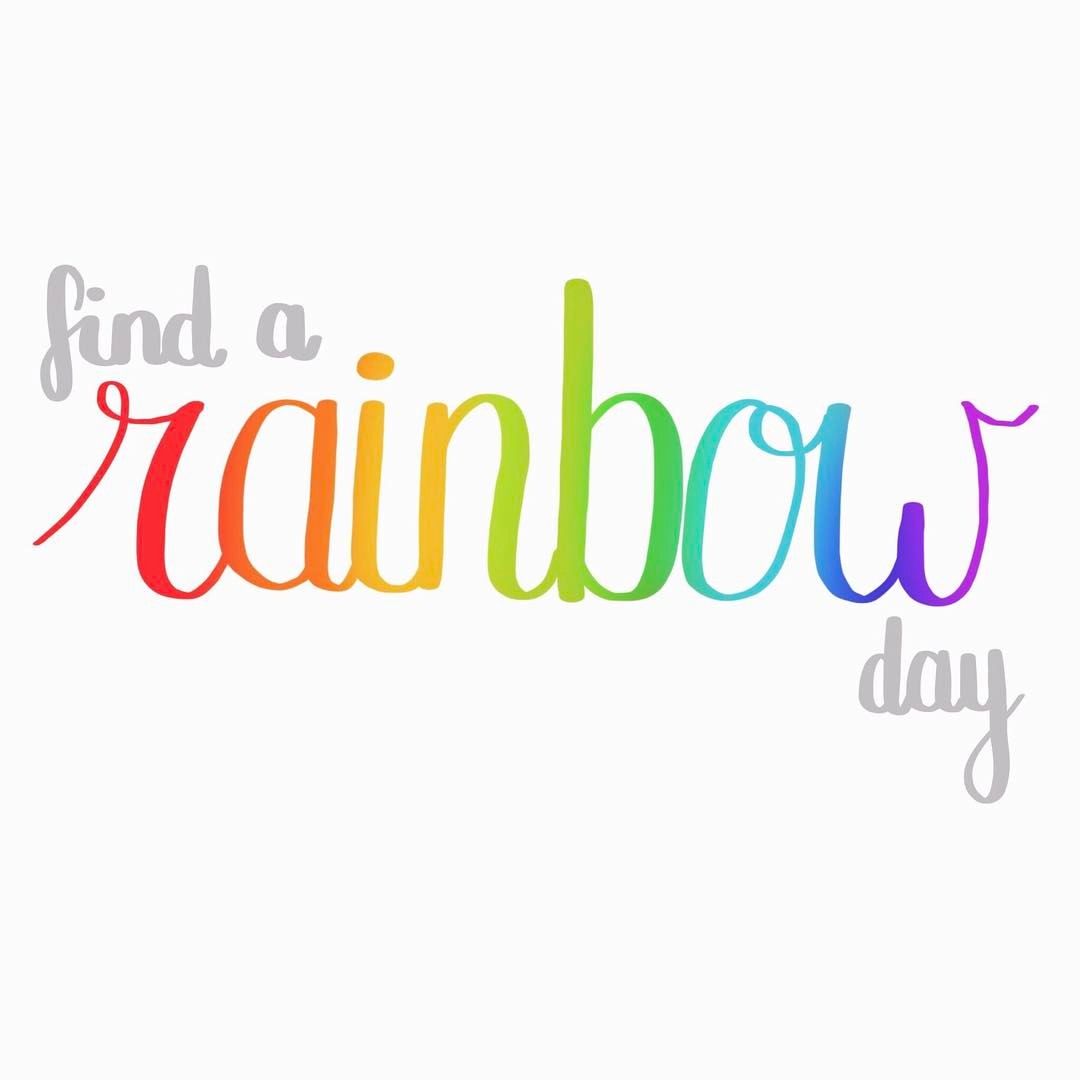 find a rainbow day rainbow lettering bright colourful happy