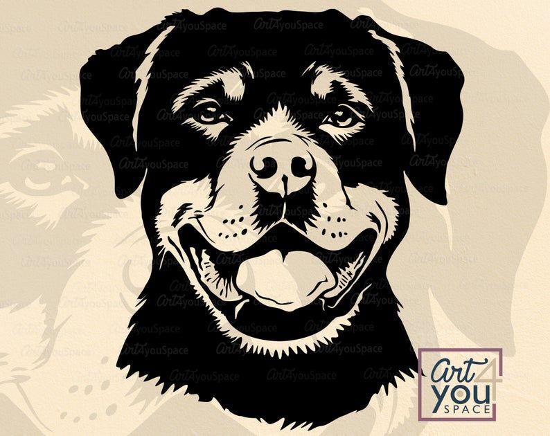 Download Rottweiler Svg Dog Svg Cricut Rott With Bandana Vector Etsy In 2021 Dog Stencil Rottweiler Dog Drawing