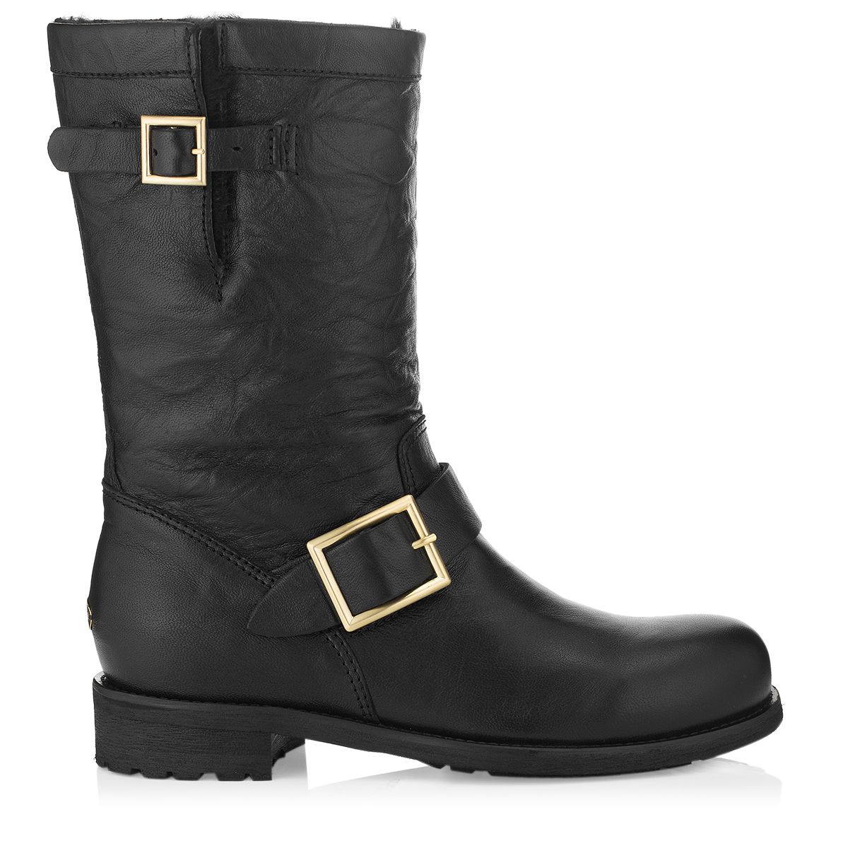 jimmy choo motorcycle boots fur lined