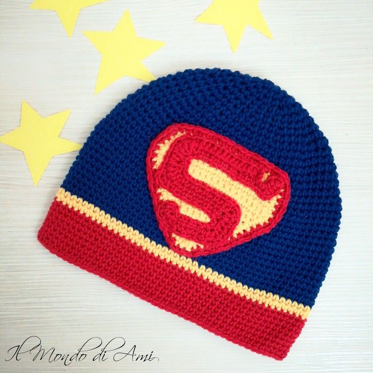 Superberretto Per Superbimbo Superman Amigurumi Handmade Crochet Fattoamano Uncinetto Ganchillo Berretto Hat Crochet Kids Hats Crochet Hats Kids Hats