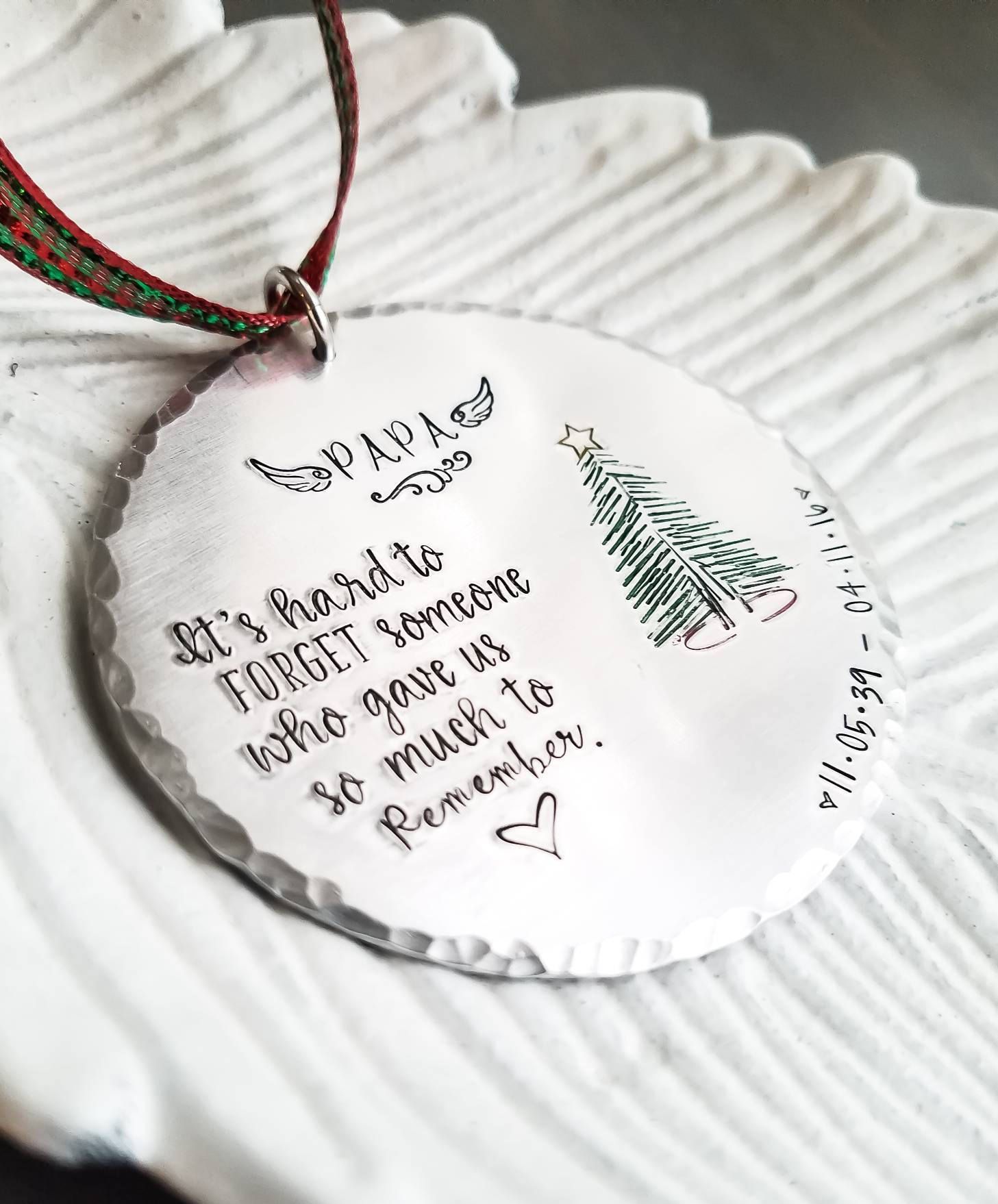 personalized memorial christmas ornament custom name in memory of
