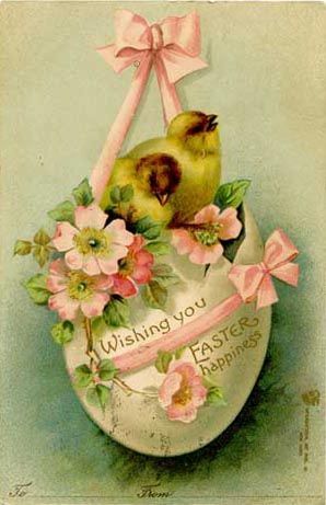 Easter Chick Pulling Flower Egg Cart ~ Vintage ~DIY Counted Cross Stitch Pattern