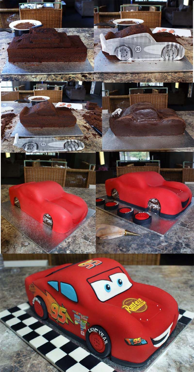 Cars Birthday Cake Car Cake Tutorial Mcqueen Cake