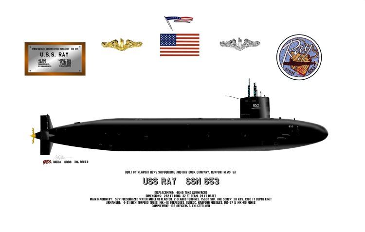 USS Ray SSN-653 Newport News Shipbuilding and Dry-dock Company Newport