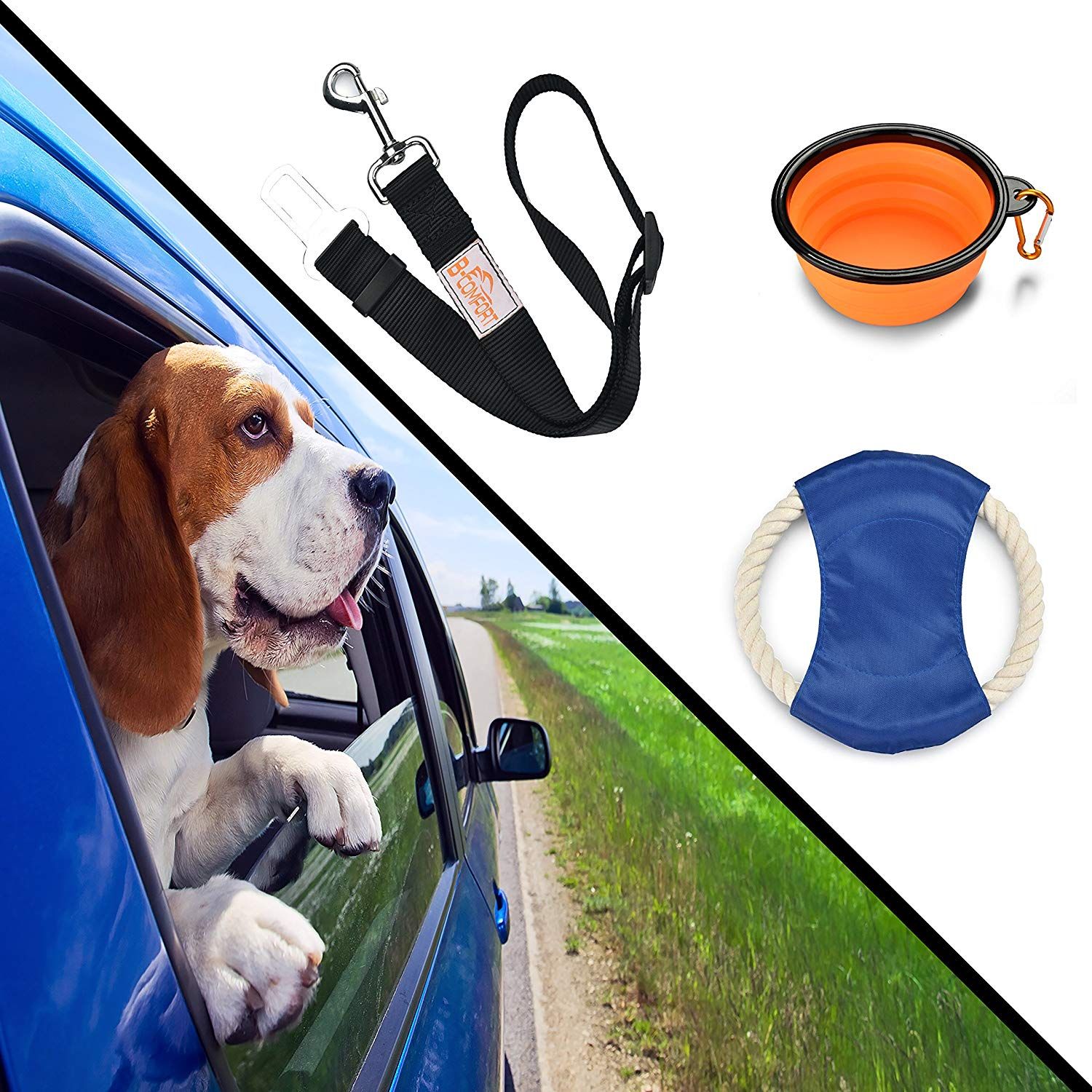 B Comfort Pet Travel Accessories Adjustable Black Car Dog Seat