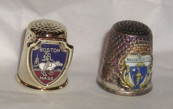 Massachusetts Porcelain Thimble Brand New Made by Finact Collectibles Massachusetts Porcelain Thimble Brand New Made by Finact Collectibles