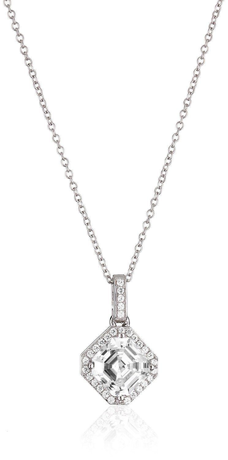 Myia Passiello 'Timeless' Swarovski Zirconia Asscher Cut Pendant Necklace -- See this great product. (This is an Amazon Affiliate link and I receive a ...