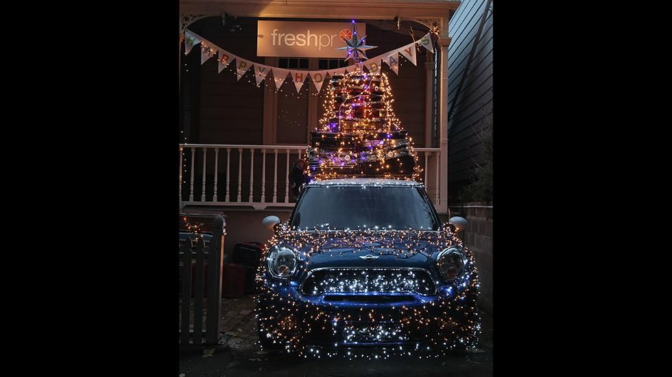 Christmas lights decorate Franklin Road houses and businesses in