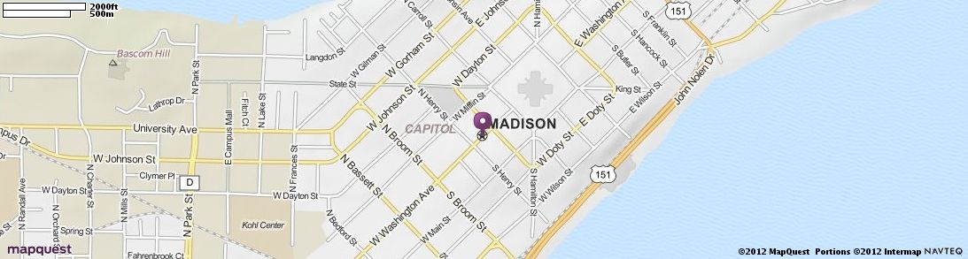 Madison, WI Map | MapQuest Get Directions, Map, Madison, Capitols, West