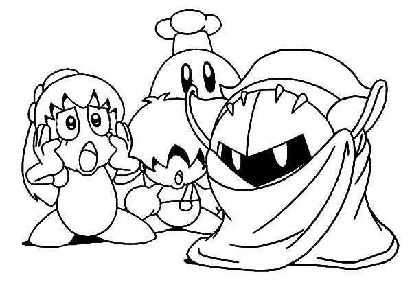 Kirby In Action Coloring Pages