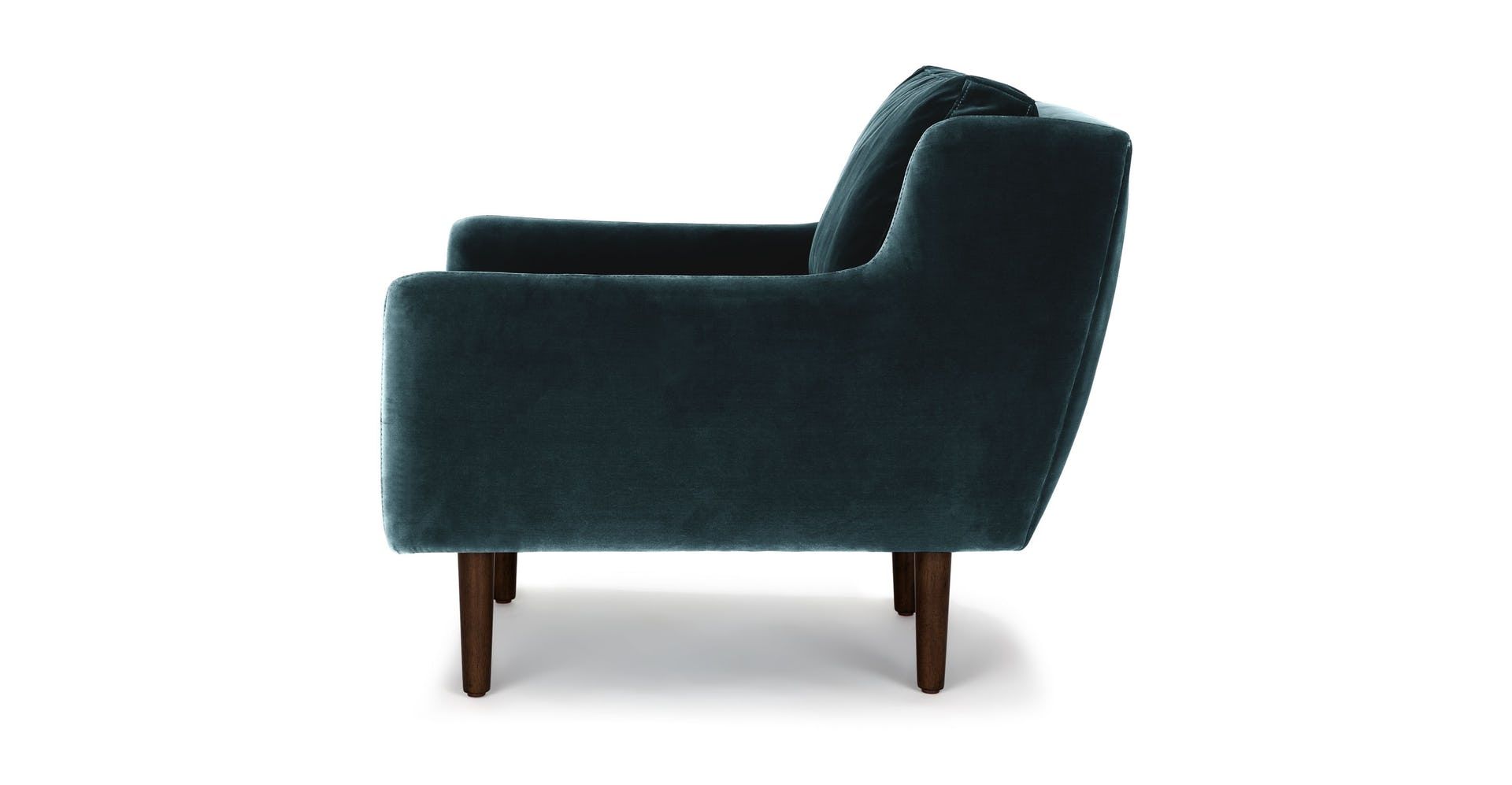Straight off the Paris runway, circa 1970. Rounded proportions and wooden legs give this compact chair a stylish edge while its size and comfort make it perfect for small space living. Shop Now! Gold Chair, Pink Chair, Green Chair, Blue Chairs, Chair Set, Blue Velvet Accent Chair, Velvet Lounge Chair, Accent Chairs, Chaise Lounge