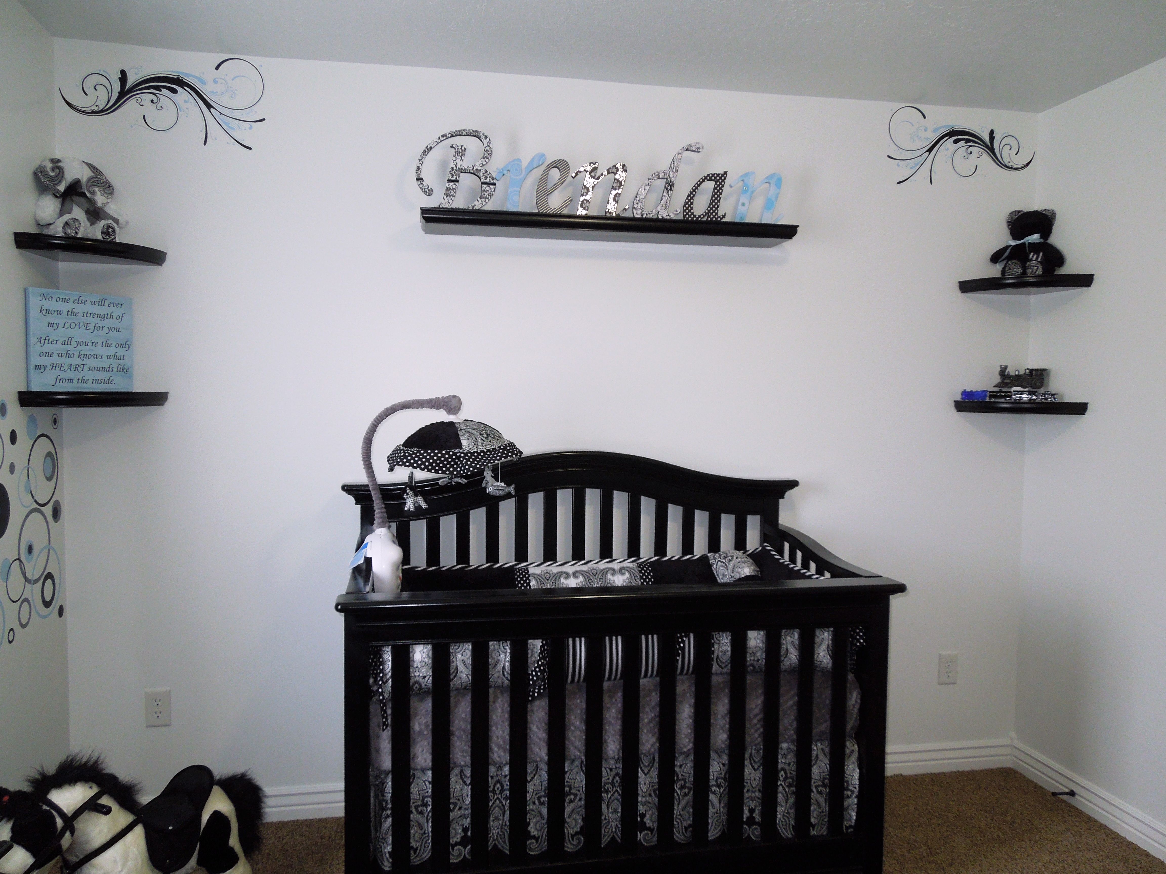 Our Baby Boys Nursery Black & White With Accents Of Our Baby Boys Nursery Black & White With Accents Of