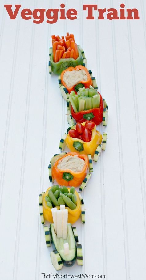 Veggie Train - A Kid Friendly Appetizer for Parties #childrenpartyfoods