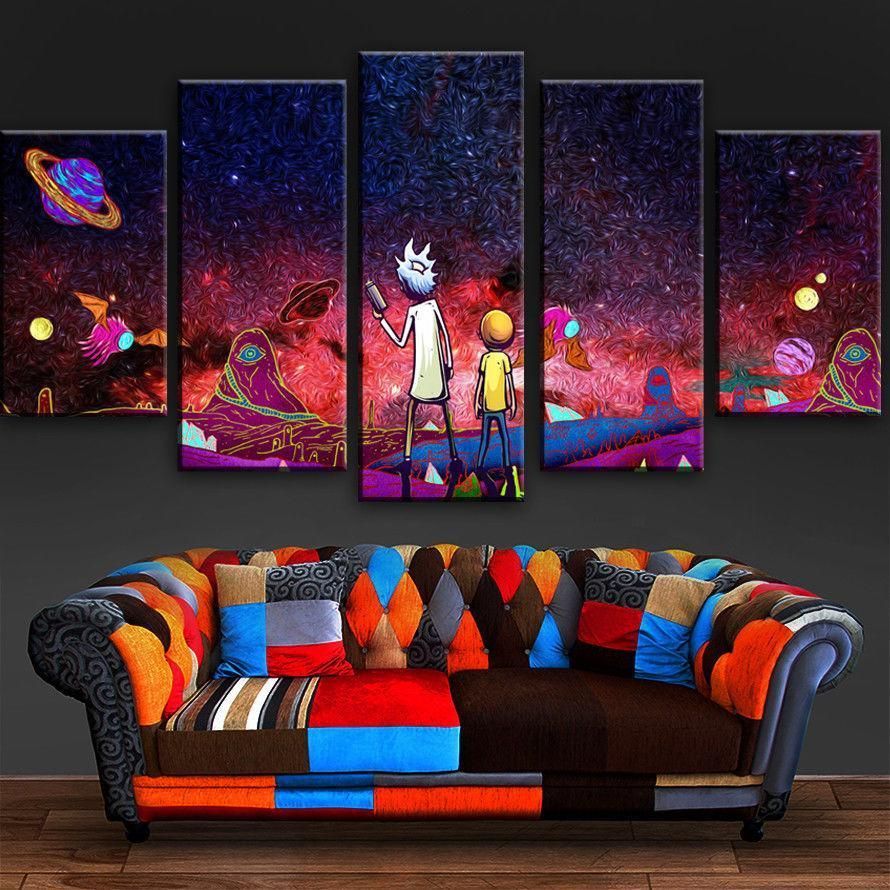 12x18 Canvas Only Rick and Morty Oil Painting on Canvas Posters and Prints Decoracion Wall Art Picture Living Room Wall , Artwork-3 12x18 Canvas Only Rick and Morty Oil Painting on Canvas Posters and Prints Decoracion Wall Art Picture Living Room Wall , Artwork-3