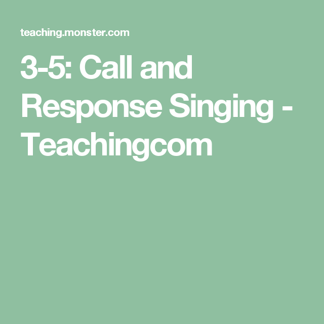 35 Call and Response Singing (With images) Call and response