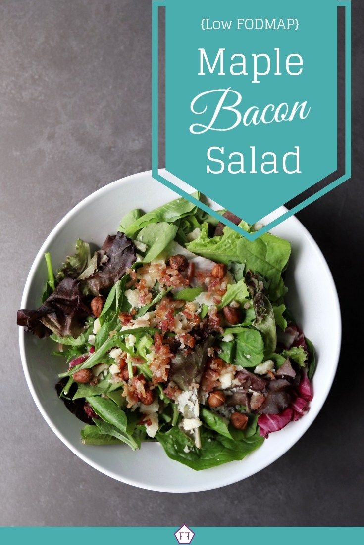 Looking for a side dish fit for a foodie this Thanksgiving? Try this savoury low FODMAP maple bacon salad! FODMAP Recipes | FODMAP Diet Recipes | Low FODMAP Lunch | Low FODMAP Lunch Ideas | Low FODMAP Healthy Recipes | Low FODMAP Appetizers Parties | Low FODMAP Side Dishes #glutenfree #Thanksgiving #IBS #fodmap www.fodmapformula.com Fodmap Friendly Recipes, Low Fodmap Recipes, Diet Recipes, Healthy Recipes, Healthy Meals For Kids, Healthy Side Dishes, Side Dish Recipes, Easy Meals, Salads