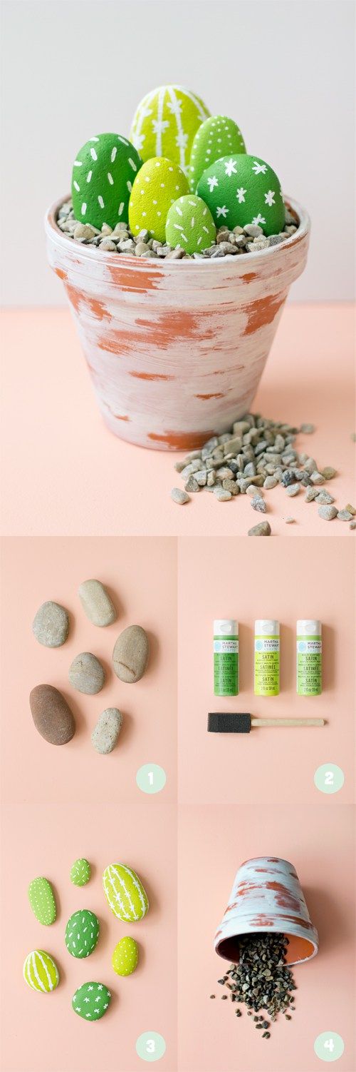 Crea una fantástico cactus con piedras pintadas Kids Crafts, Summer Crafts, Cute Crafts, Crafts To Do, Easy Crafts, Budget Crafts, Spring Projects, Craft Projects, Interior Projects