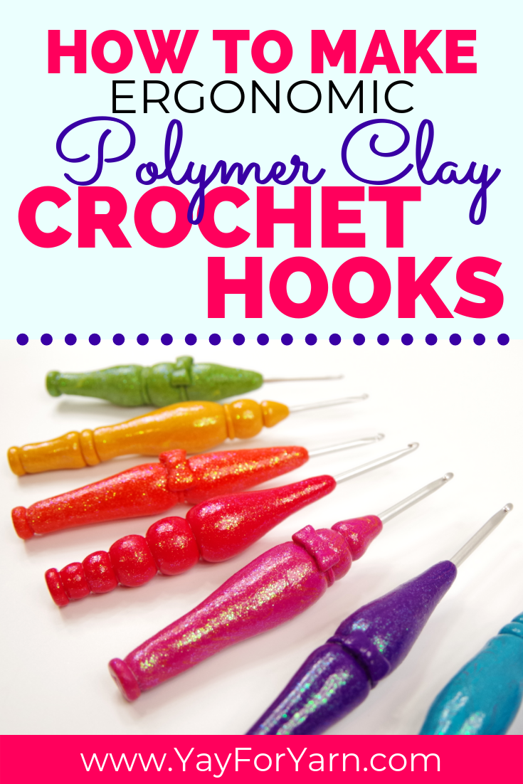 DIY Beautiful Ergonomic Crochet Hooks from Polymer Clay - Tutorial for Beginners #crochethooks