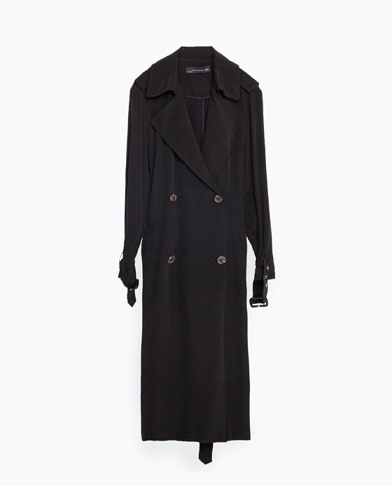 zara black trench