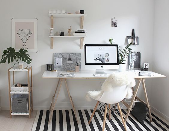 home-ofis-dekorasyonu Home Office Space, Home Office Design, Home Office Decor, House Design, Office Ideas, Workspace Design, Office Room, Office Workspace, Office Designs