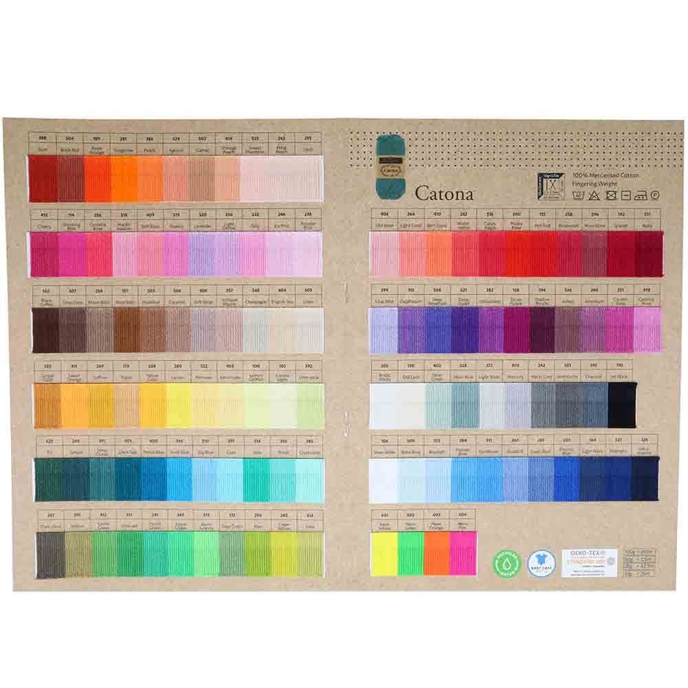 Deze staalkaart van de 109 kleuren van Scheepjes Catona is een uiterst handig hulpmiddel voor het uitzoeken van kleurencombinaties voor een volgend brei- of haakwerk. Daarnaast krijg je een goede indruk van hoe het garen aanvoelt en hoe de kleur er in werkelijkheid uitziet. Scheepjes Catona Scheepjes Catona is een bijzonder populair 100% gemerceriseerd katoenen garen met een subtiele glans en een gladde en zachte afwerking. Dit fijne garen is uiterst geschikt voor het haken of breien van bijvoor Basic Colors, Neutral Colors, Colours, Shade Card, Mercerized Cotton Yarn, Fingering Weight Yarn, Finger Weights, Color Samples, Knitting Projects
