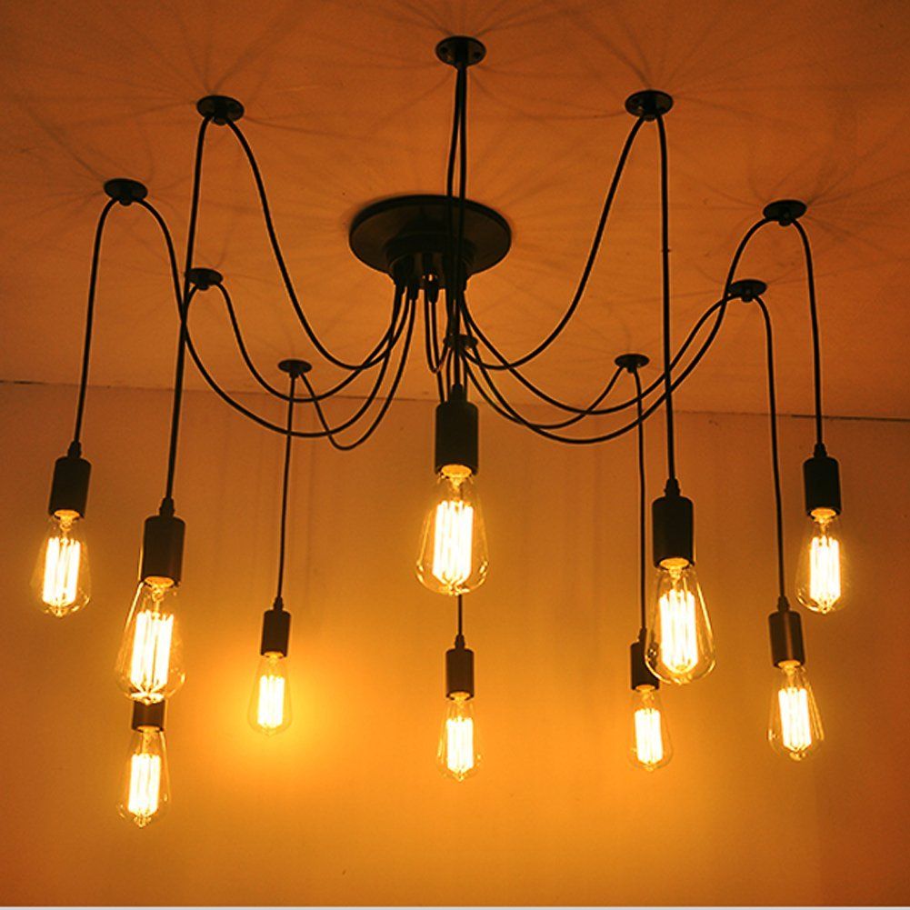 10 Arms Industrial Ceiling Spider Lamp,Retro E27 Edison Bulb Hanging Chandelier Lights, DIY Adjustable Modern Chic Pendant Lighting(light bulb is not 10 Arms Industrial Ceiling Spider Lamp,Retro E27 Edison Bulb Hanging Chandelier Lights, DIY Adjustable Modern Chic Pendant Lighting(light bulb is not