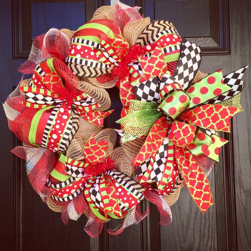 Great wreath bow! Wreath bow, Christmas wreaths, How to