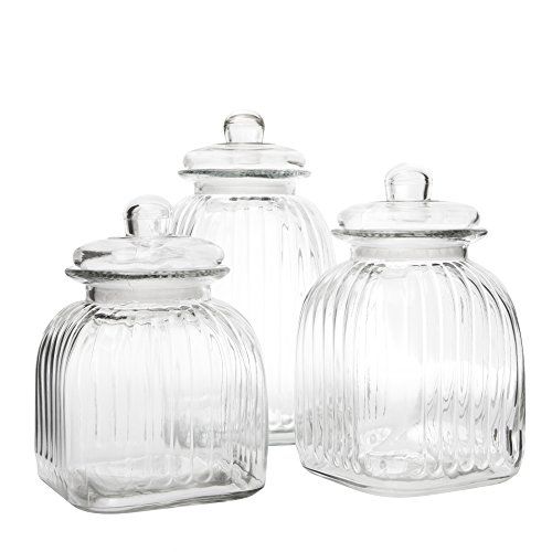 Square Ripple Design Retro Biscuit Jars Vintage Glass Kitchen Enchanting Glass Kitchen Containers Design Decoration Square Ripple Design Retro Biscuit Jars Vintage Glass Kitchen Amusing Glass Kitchen Containers Design Inspiration
