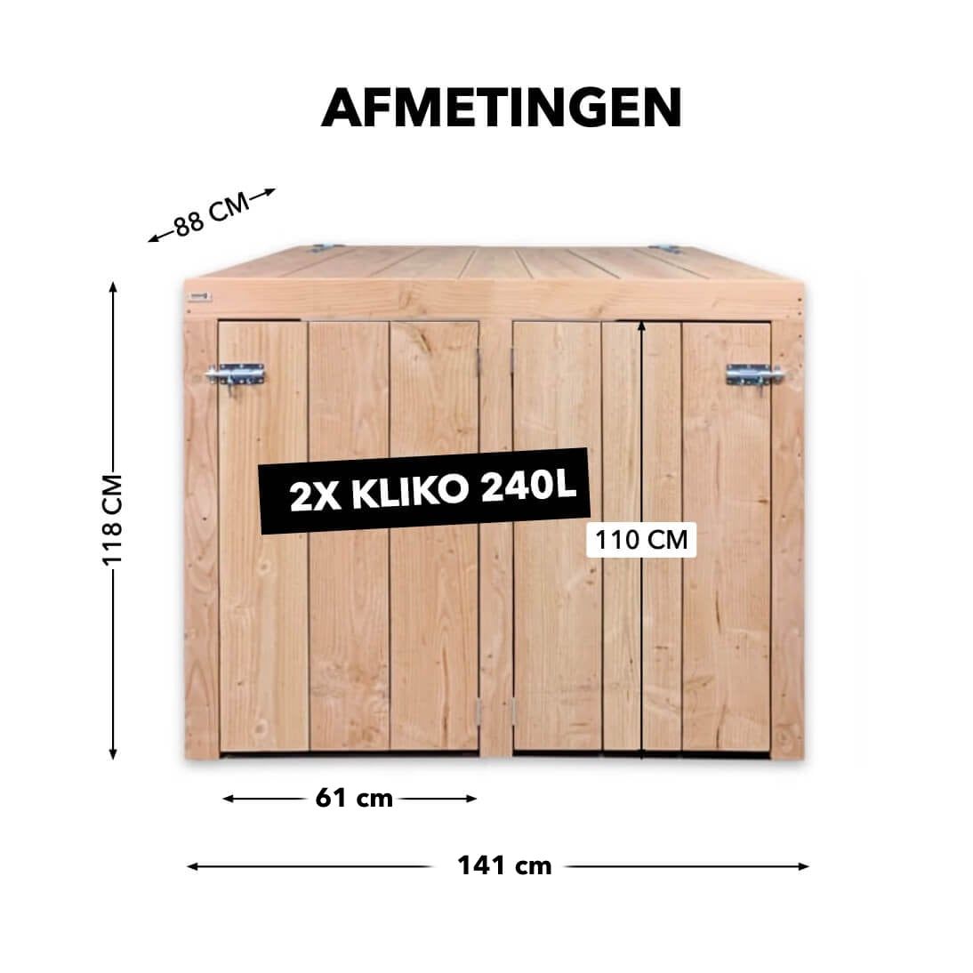 Kliko ombouw Douglas hout | 2 kliko's tot 260 L | Duurzame kliko ombouw Diy Outdoor Furniture, Buffet, Home And Garden, Judith, Home Decor, Hide Trash Cans, Exterior Homes, Bricolage, Lawn And Garden