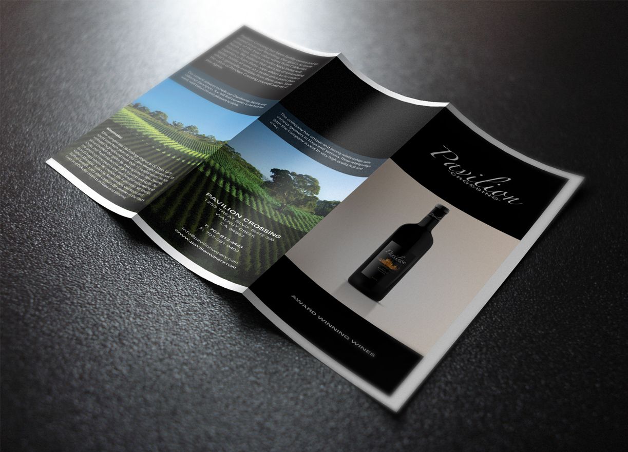 Pavilion Crossing Wine promotional brochure. | Wines, Brochure, Pavilion