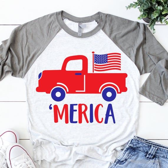 4th of July Svg, Merica Svg, Old Truck Svg, American Truck, Patriotic