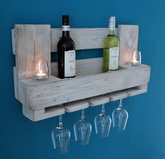 Vintage WINE RACK made of EURO PALLETS wall shelf wooden pallets …