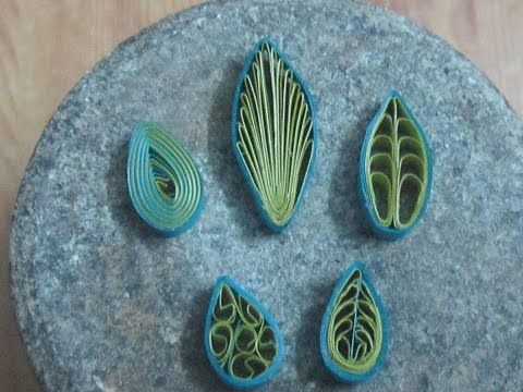 how to make quilling leaves (5 different types)