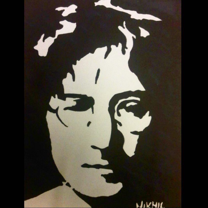 Motivo John Lennon Love 110x145 silberalu POPART//immagine//Dipinto//STREETART//Loft
