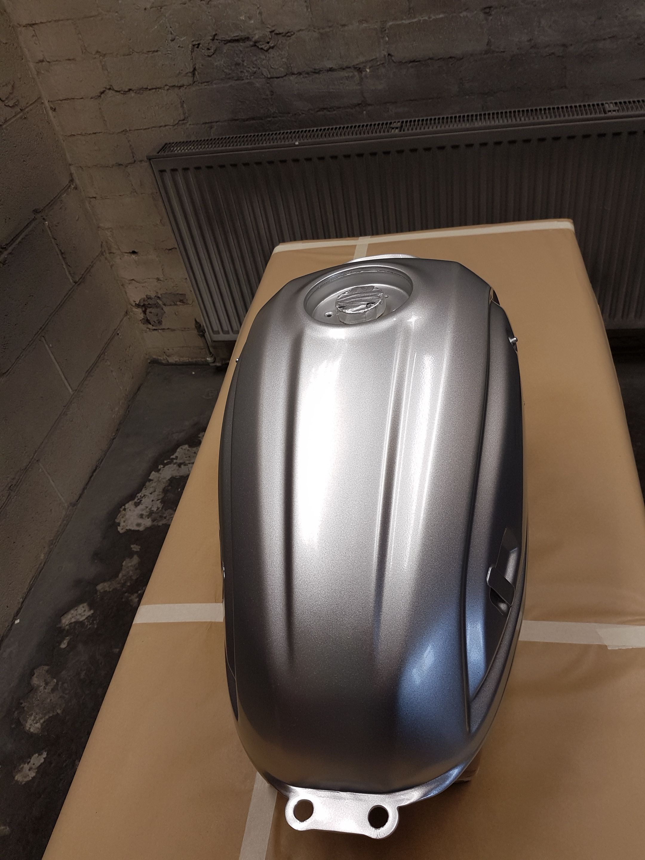 Matte Silver Ducati Scrambler Tank By Complete Cafe Racer