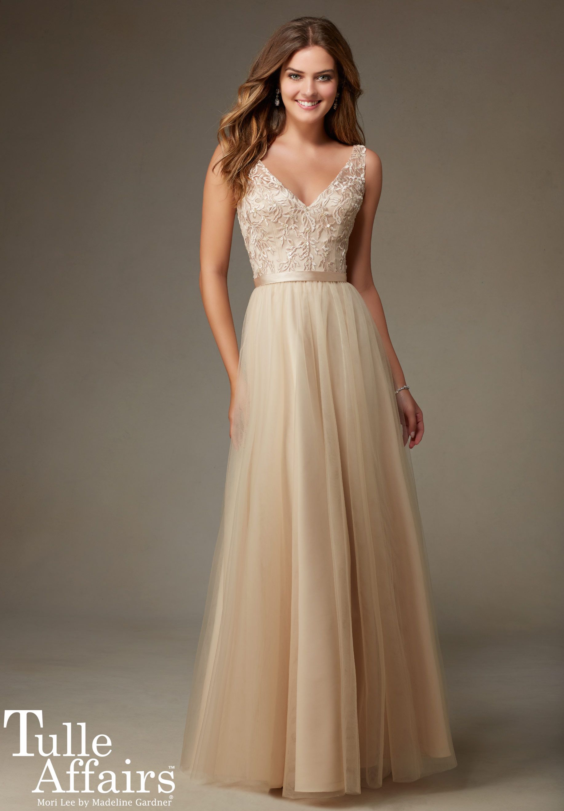 Bridesmaids Dresses Tulle Affairs With Embroidery And Bridesmaids Dresses Tulle Affairs With Embroidery And Beading Satin Waistband Available In All Mori Lee Colors