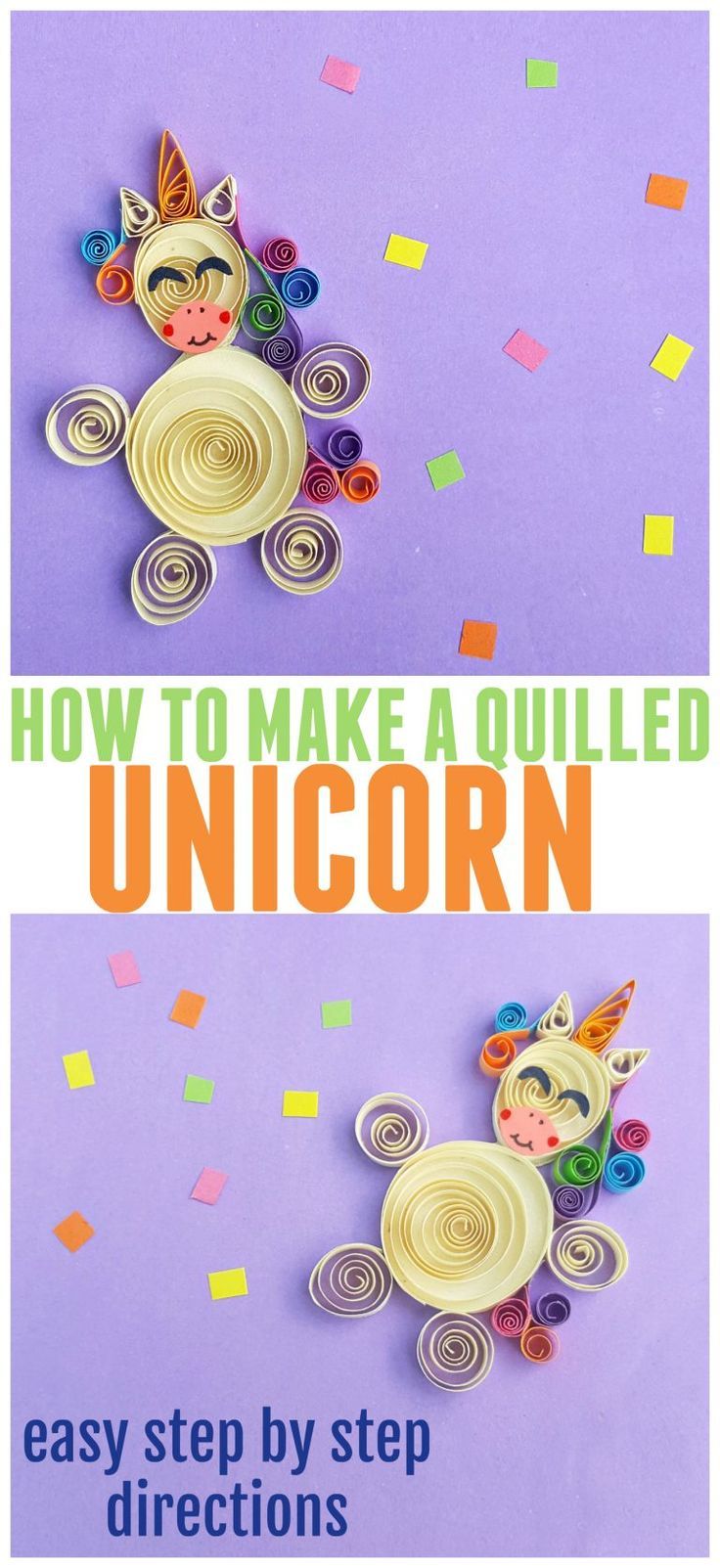 Have you ever wondered How to make a Quilled Unicorn? These step by step instructions teach you how to do quilling. #quilledunicorn #unicorncraft #quillingcraft #paperquilling How To Do Quilling, Quilling Cake, Paper Quilling For Beginners, Paper Quilling Jewelry, Paper Quilling Designs, Quilling Paper Craft, Quilling Techniques, Quilling Patterns, Quilling Ideas