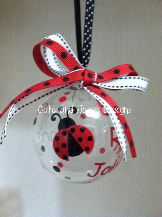 Personalized Ladybug Glass Ornament By CuteandJazzyDesigns On Etsy Personalized Ladybug Glass Ornament by CuteandJazzyDesigns on Etsy, $7.50 - Personalized Ladybug Glass Ornament By CuteandJazzyDesigns On Etsy