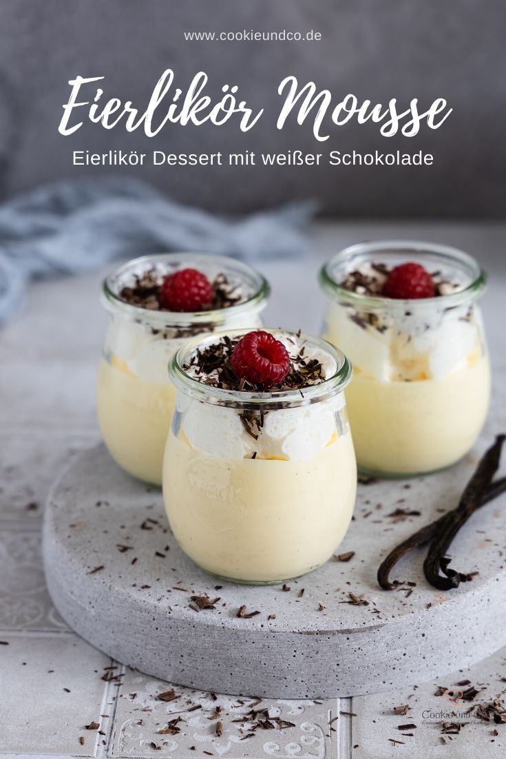 Eierlikör Dessert mit weißer Schokolade | Cookie und Co