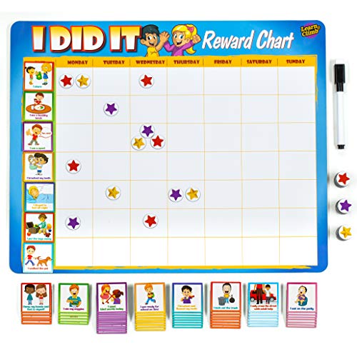 Happy Learners Childrens Motivational Encouragement Good Behaviour Sticker Chore Chart Blue /& Blue