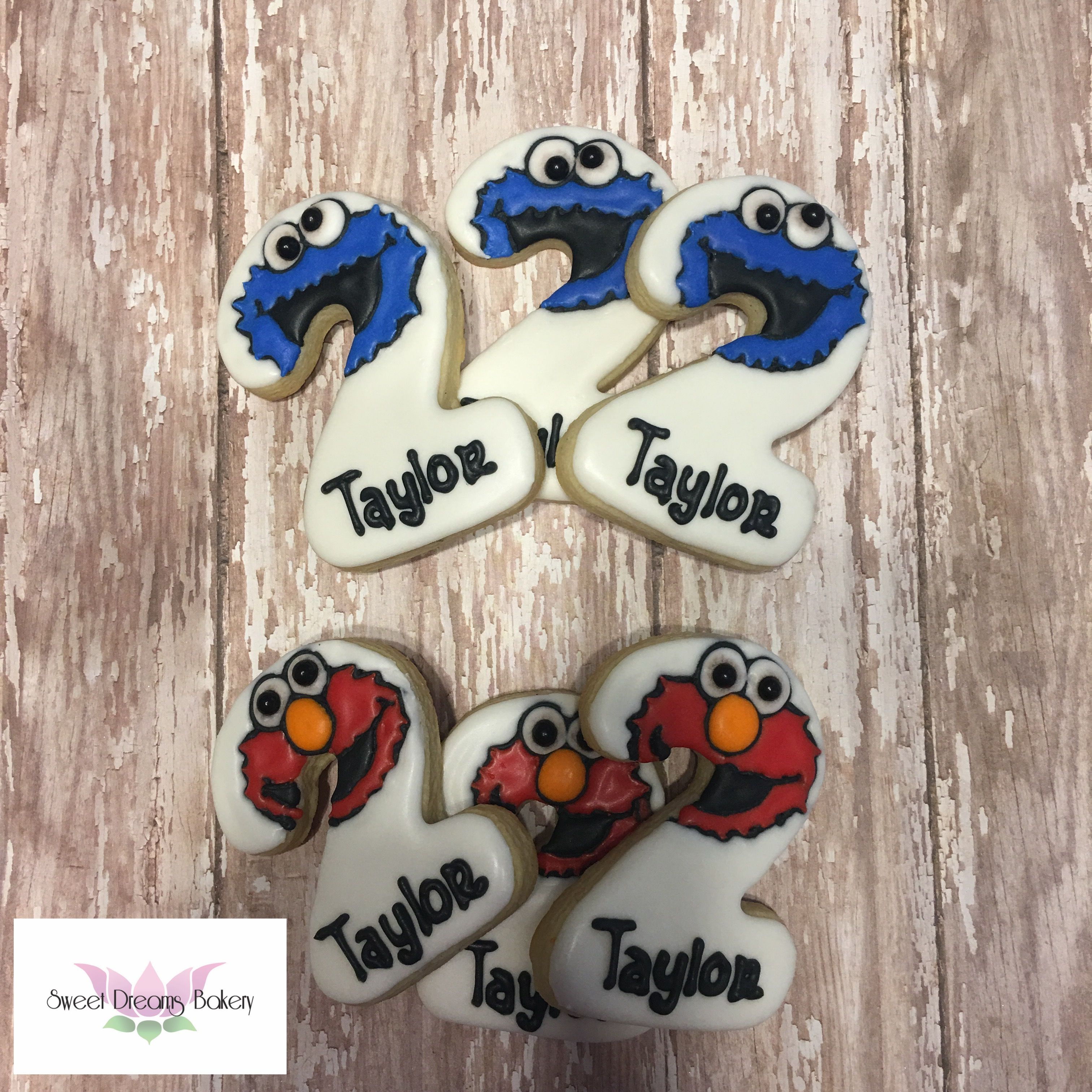 Elmo and Cookie Monster cookies for a 2nd birthday party Sweet dreams bakery, Elmo and cookie
