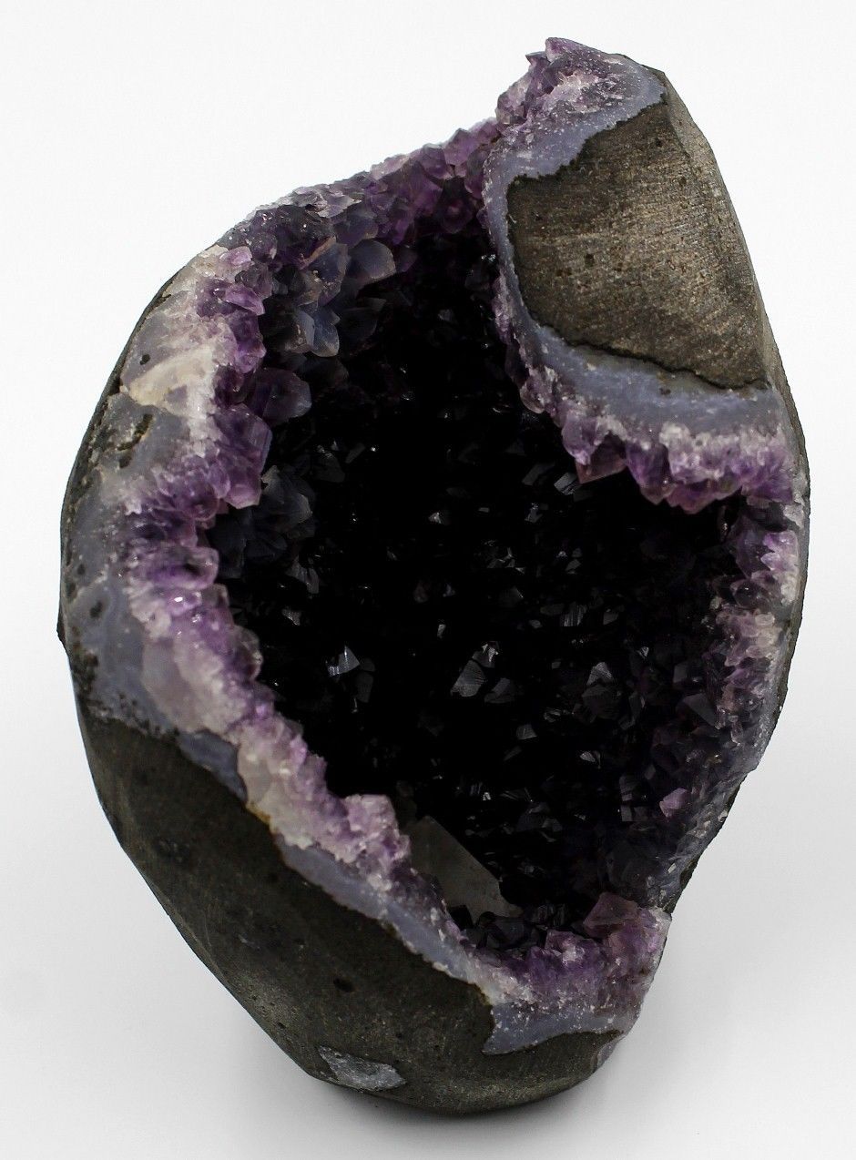 Dark purple Amethyst with Calcite Minerals India