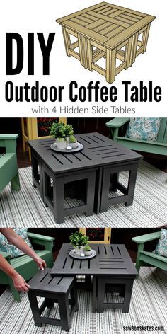 DIY Outdoor Coffee Table (Unique + Creative) | Saws on Skates®