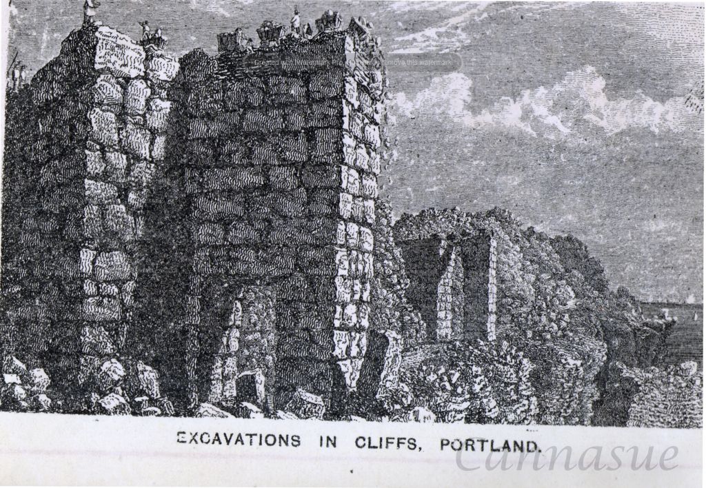 portland stone quarry works at the edge of the island victorian portland stone works