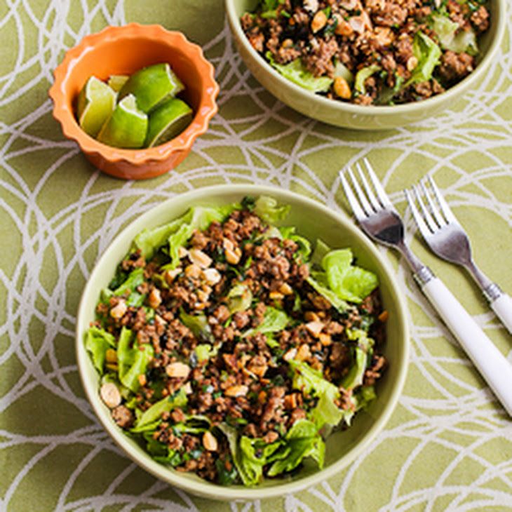 thai inspired ground turkey larb salad with sriracha mint cilantro thai inspired ground turkey larb salad with sriracha mint cilantro and peanuts recipe pinterest ground turkey peanut recipes and jalapeno chili