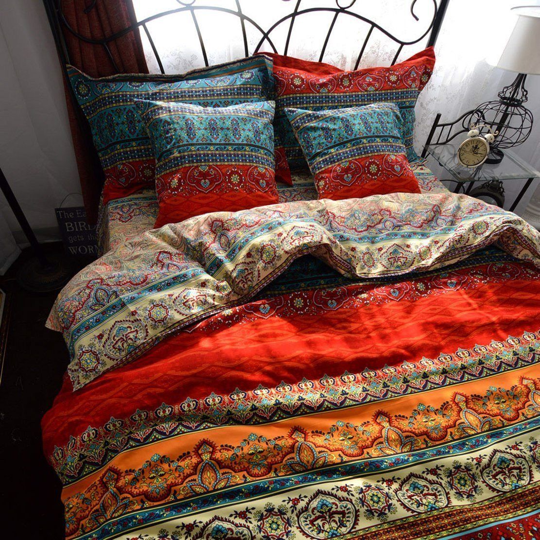 Amazon.com: TheFit Paisley Textile Bedding for Adult Boho Style Duvet ...