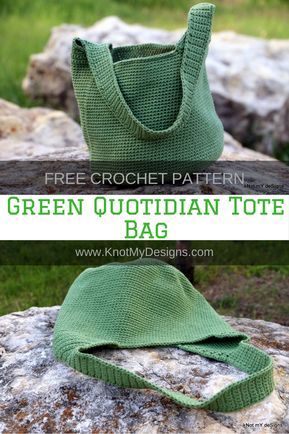 Free Crochet Pattern - Bag - Green Quotidian Tote Bag