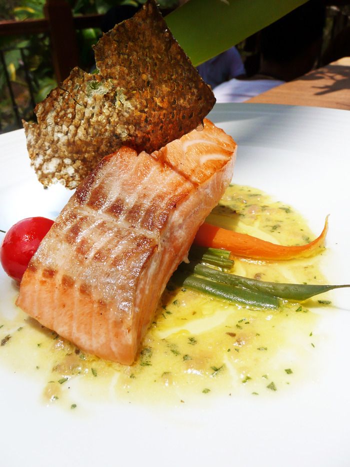 Tasmanian salmon at the Rondji Restaurant, Ubud, Bali. | Food, Eat, Dishes